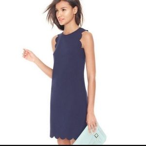 JCrew navy blue scalloped dress